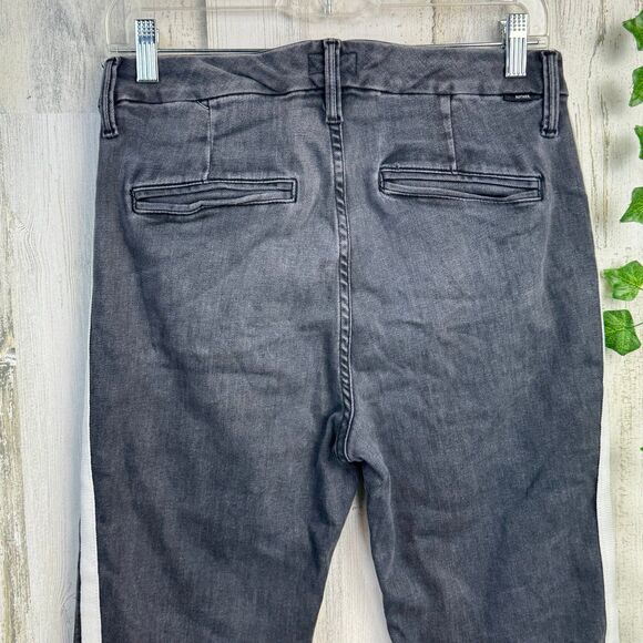 MOTHER The Shaker Prep Fray Cropped Denim Jeans in Dear Mr Black Racer Size 27 - Picture 7 of 12